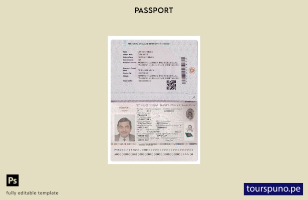 listo para imprimir la plantilla de versión del pasaporte electrónico de Banglad